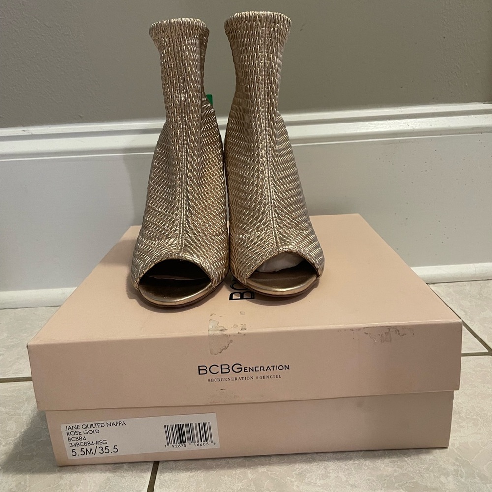 BCB Generation Jane Quilted Napa Rose Gold BC884 Ankle High Heels